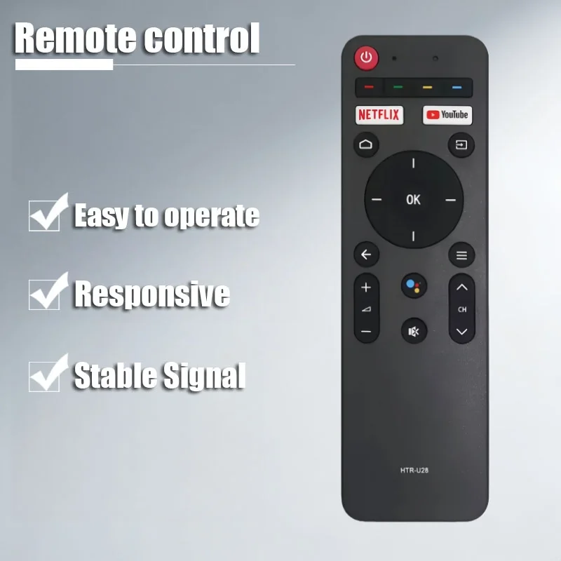 Premium HTR-U28 Voice Bluetooth TV Remote, Wireless Replacement Controller Compatible with Kogan & Haier Smart TV Multiple Model