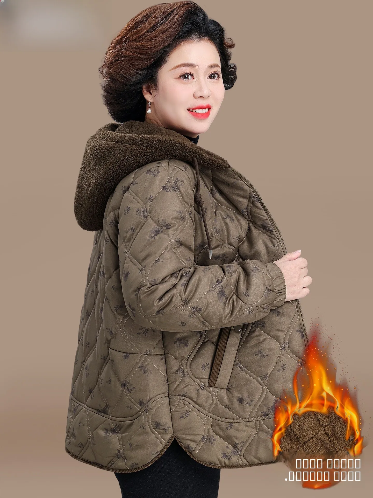 

Утепленная хлопковая куртка для женщин среднего возраста, зимняя верхняя одежда, повседневная свободная куртка на молнии с обычными рукавами