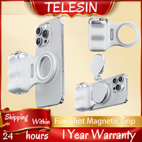 TELESIN Magnetic Phone Camera Shoot Hand Grip Phone Holder Shooting Aid Remote Control Handle for Iphone HUAWEI SAMSUNG Phone