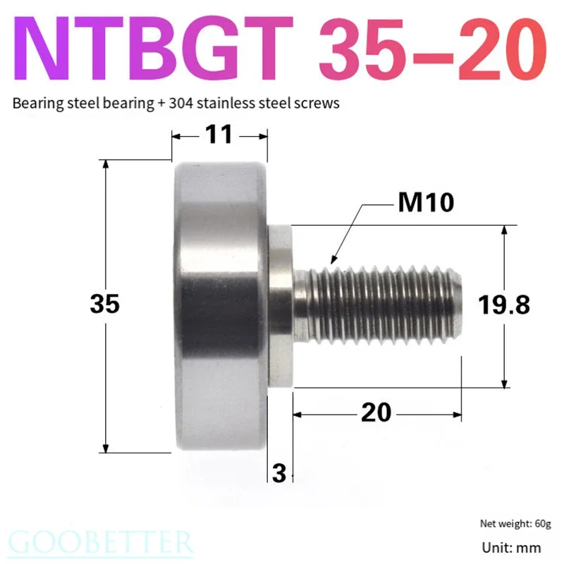 

NTBG35-12 NTBGT35-20 NTSBG35-12 NTSBGT35-20 & 6202 Threaded Ball Bearings, for Industrial Automation, High Speed Precision