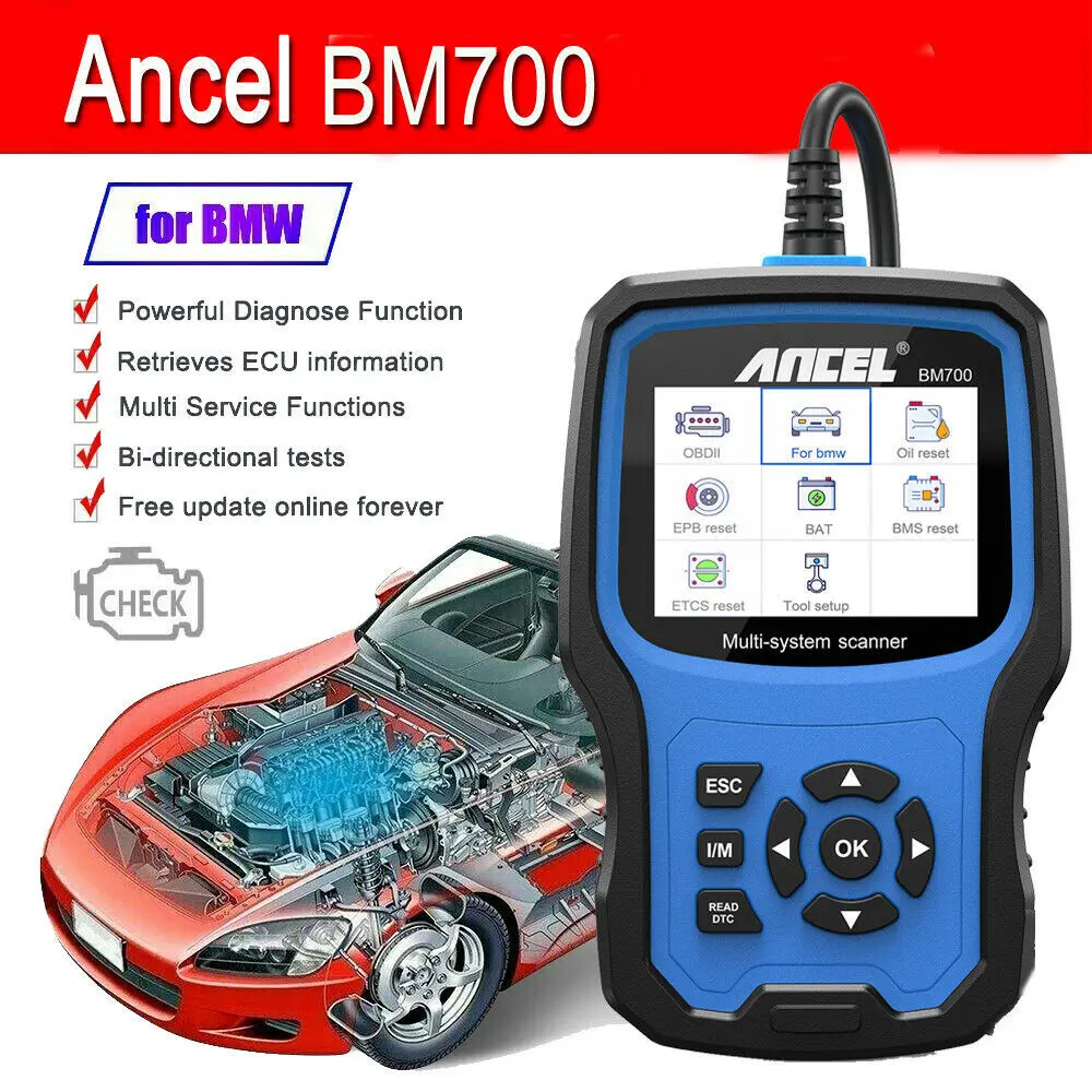 For Ancel BM700 OBD2 Automotive Scanner Full System Enhanced OBD OBD2 Car Diagnostics Auto Fault Code Reader Scanner