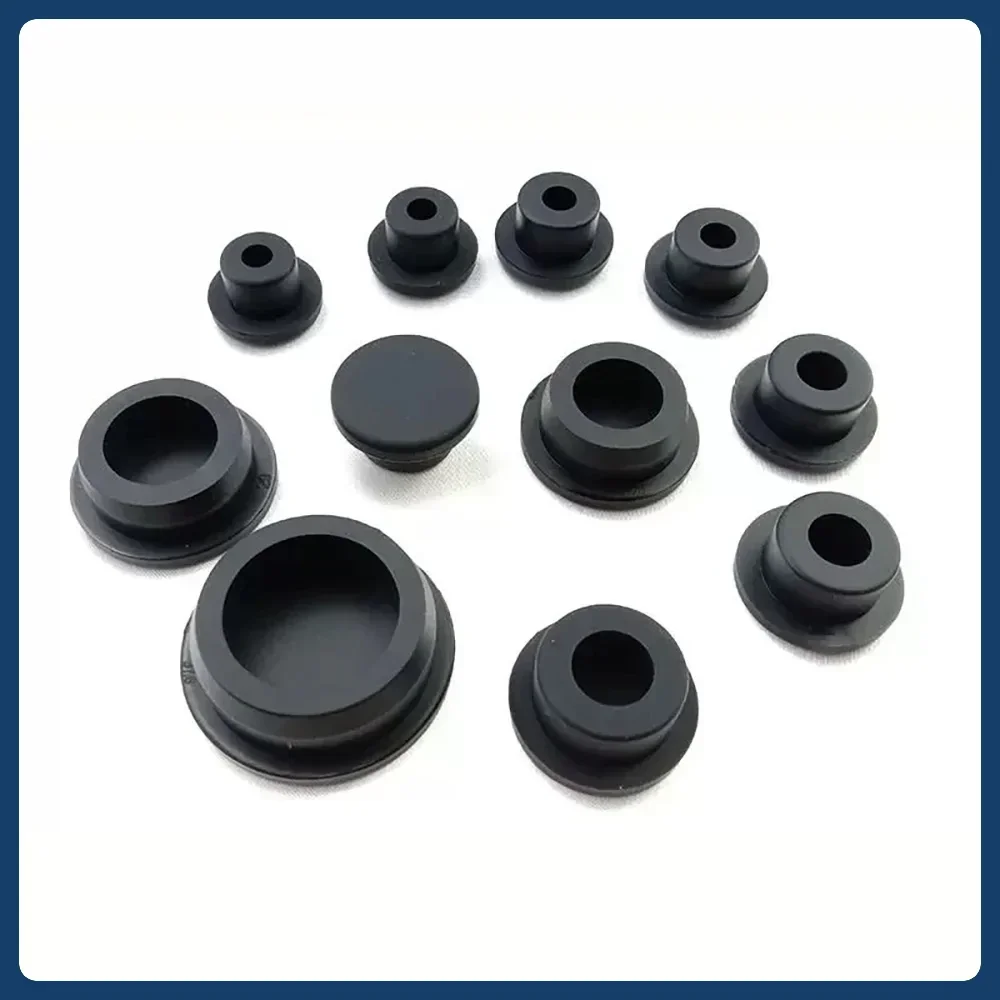 

Bore 18mm-51.3mm T-type Plug Hollow Silicone Rubber Hole Caps Black Round Holes Sealing Plug Blanking End Caps Dustproof Plugs