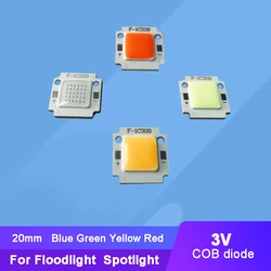 3V 3.7V 10W 15W Blue Green Yellow Red LED COB Light + Square Substrate