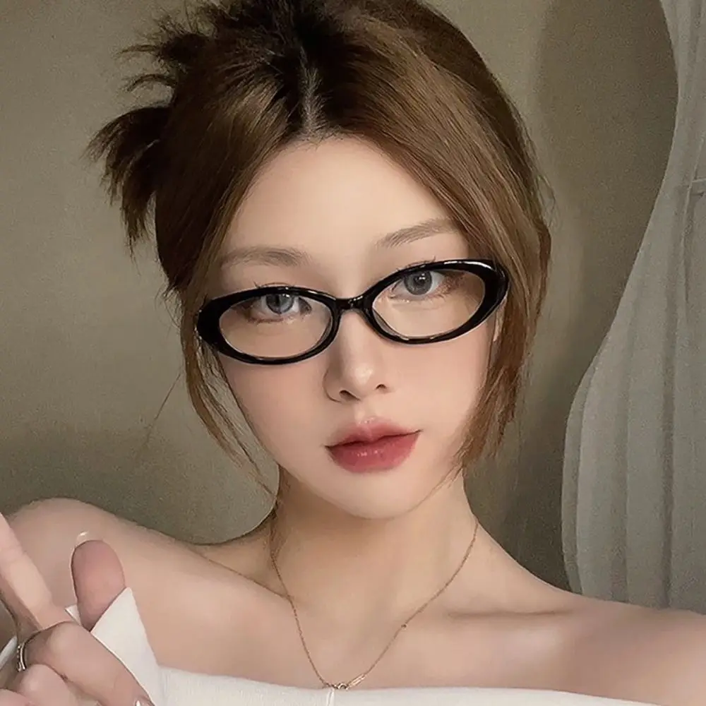 New Y2K Oval Frame Glasses Retro Outdoor Cat Eye Glasses Fashion Computer Reading Goggles Anti-Blue Light Eyewears