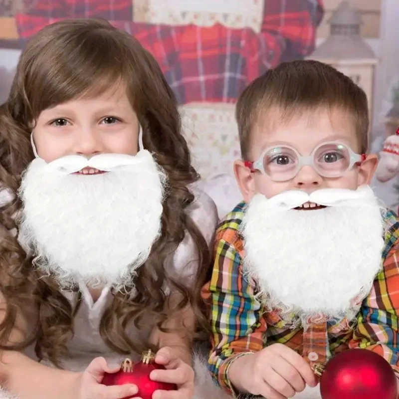 

1-10 шт. регулируемые вьющиеся борода Санта-Клауса, искусственный реалистичный реквизит для костюма, рождественские праздничные вечерние наряды, аксессуары, поставки