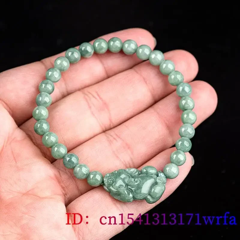 Burmese Jade Pixiu Bracelets Natural Chinese Green Jewelry Designer Gemstone Accessories Carved Bead Jadeite Women Bracelet 4
