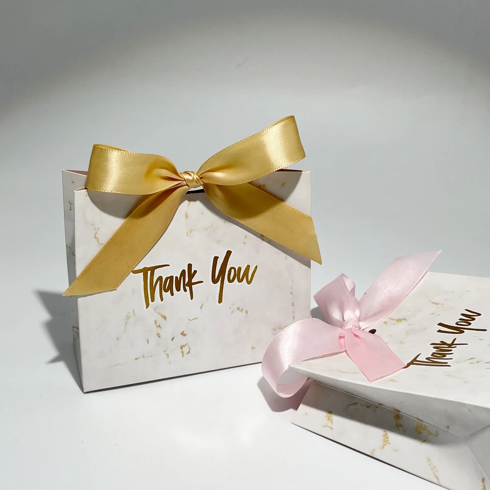 Obrigado Cardboard Candy Box, cinza, pequeno saco do presente, adequado para o casamento, chuveiro do bebê, decoração do partido