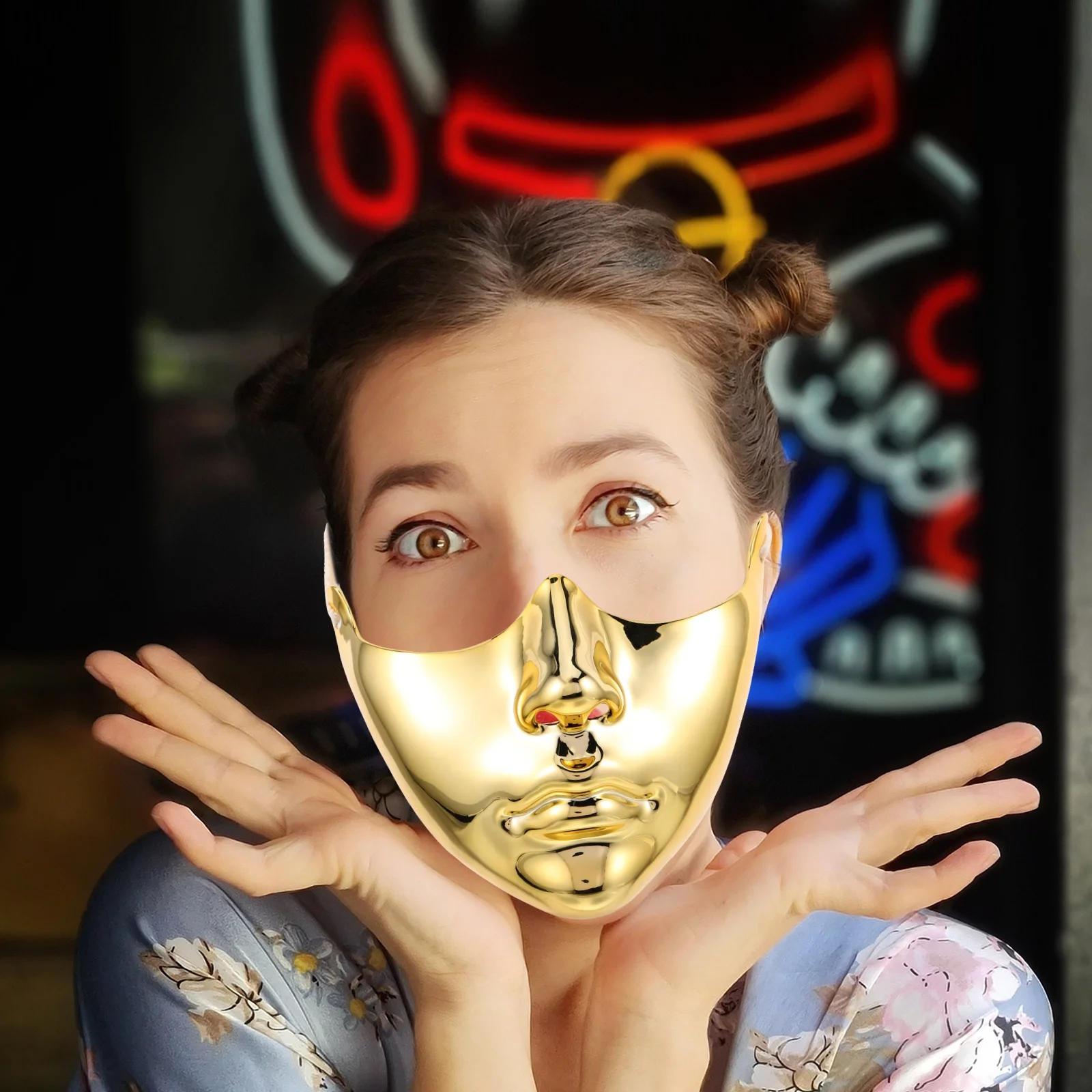 Confortável dourado steampunk meia máscara facial para mulheres homens masquerade bola festa halloween carnaval traje acessório