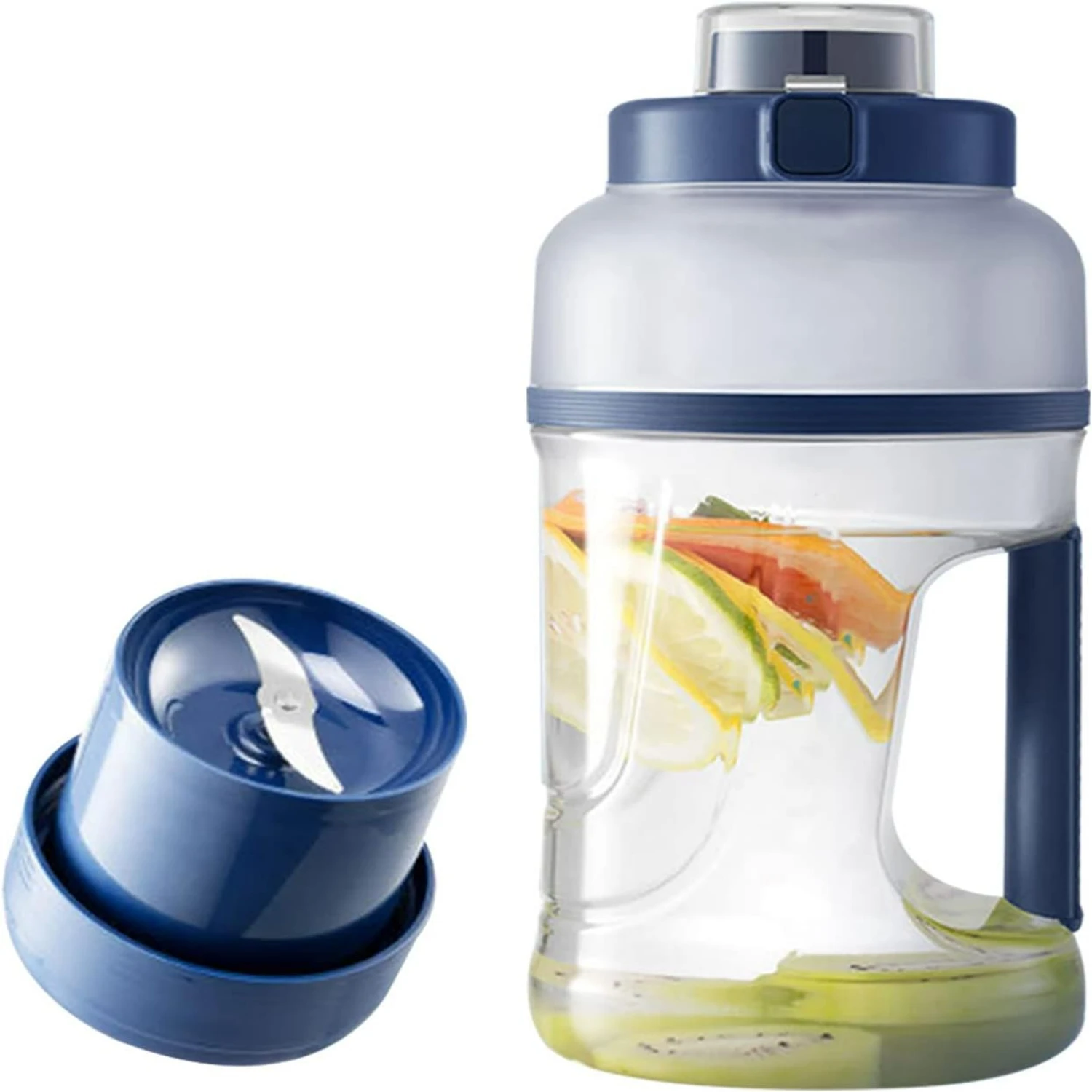 

Convenient and Portable Large Capacity Wireless Rechargeable Blue JIA Sport 32oz Smoothie Shake Blender Travel Bottle with Handl