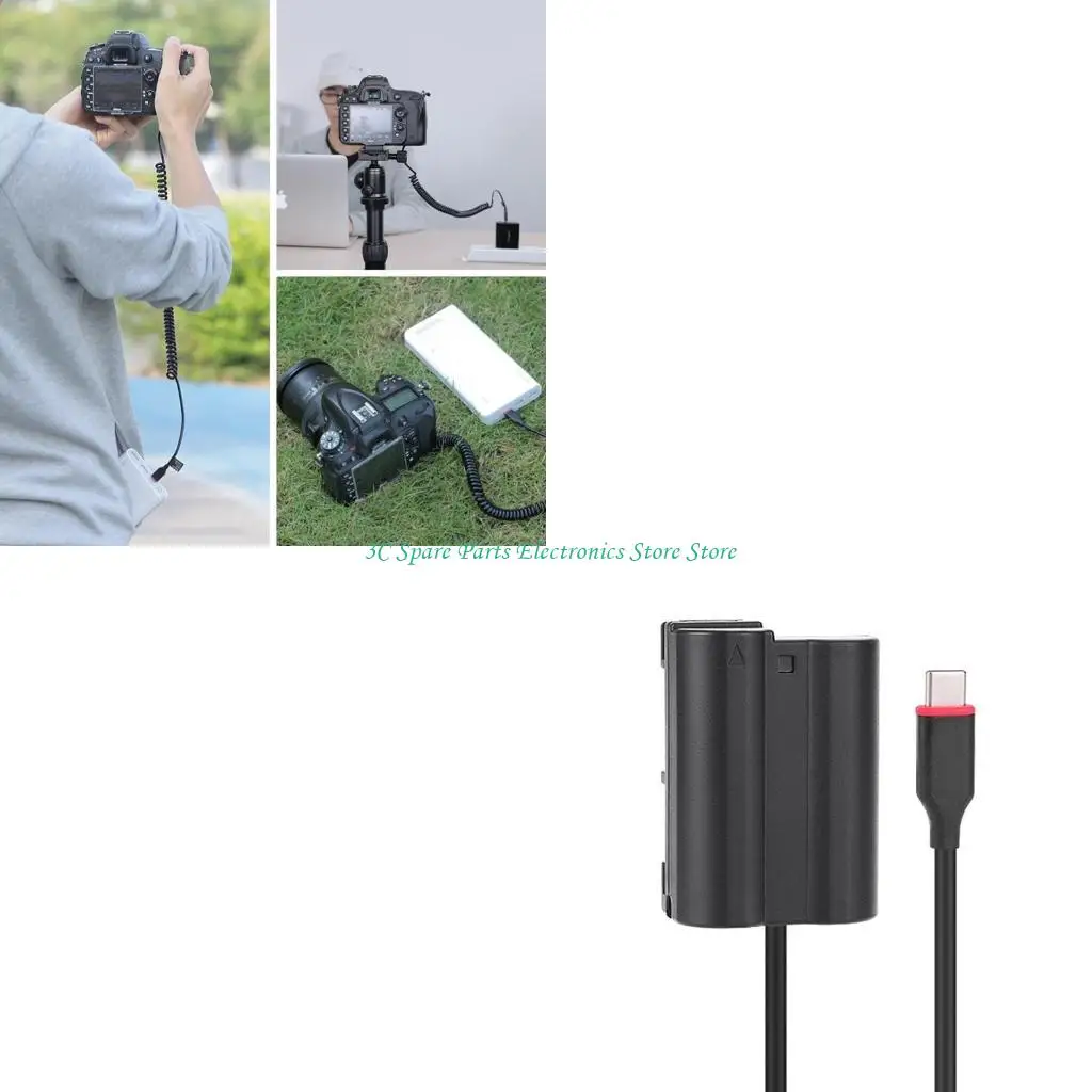 SZ Camera Dummy Battery Type-C to EN EL15 Adapter Power Cable for D7100 D800 D810 D7200 D7000 D750 D7500 D850