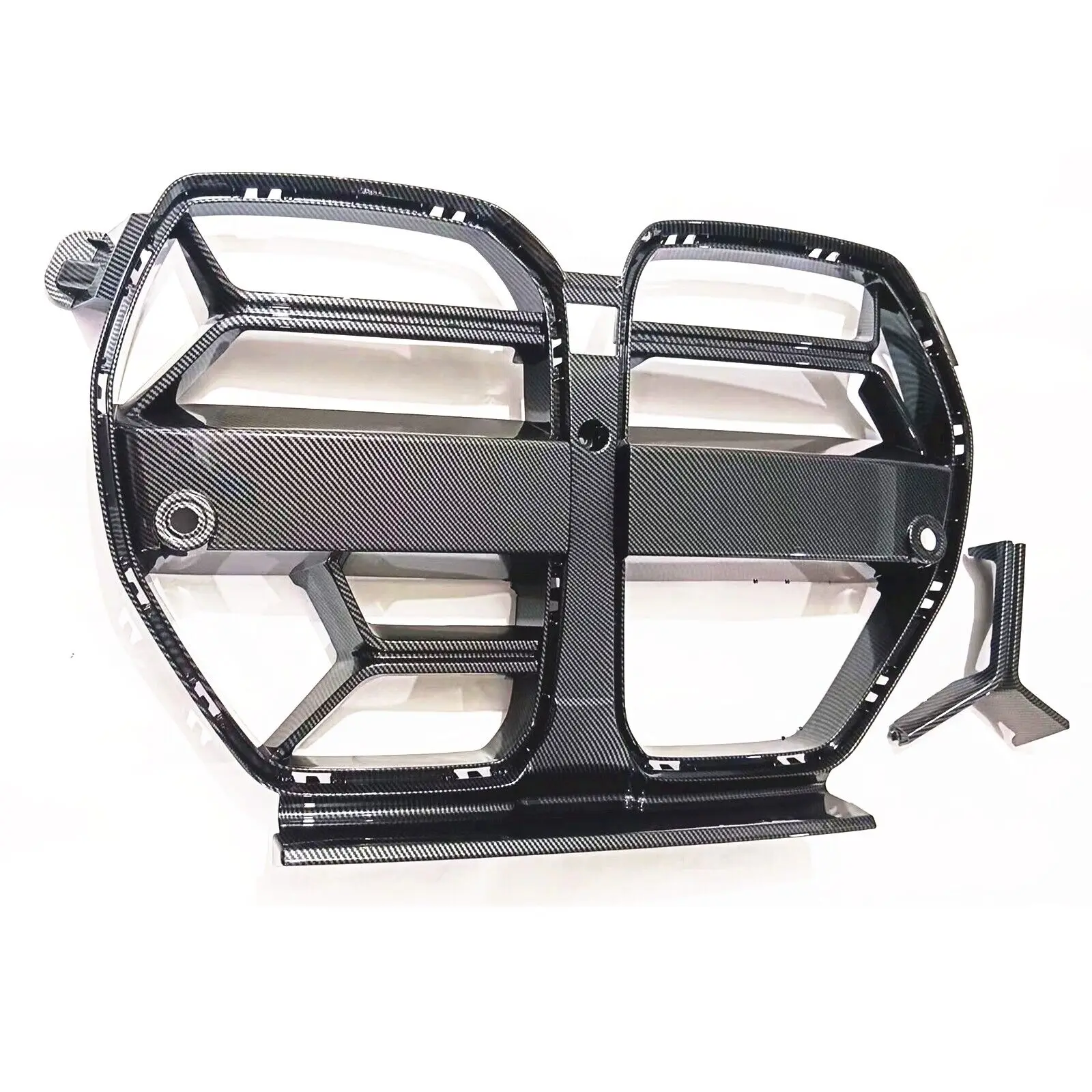 Front Bumper Grille For BMW G80 M3 G82 G83 M4 2021 2022 2023 CSL Style Front Hood Kidney Grill Carbon Fiber Look Glossy Black