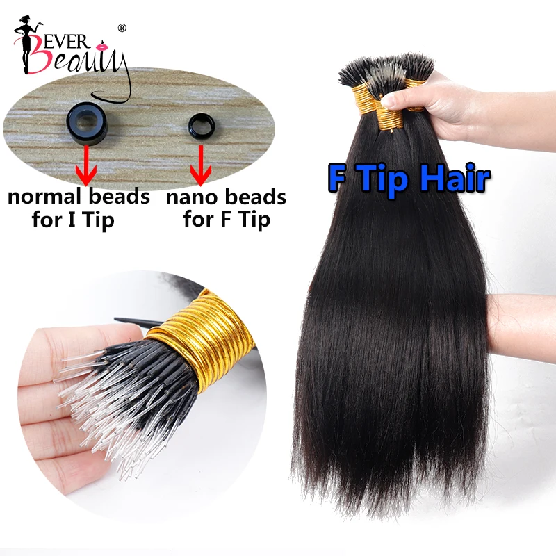 Straight I Tip Microlinks Hair Extension Human Hair Brazilian Virgin Hair Bulk F Tip Hair Extensions For Black Women Ever Beauty