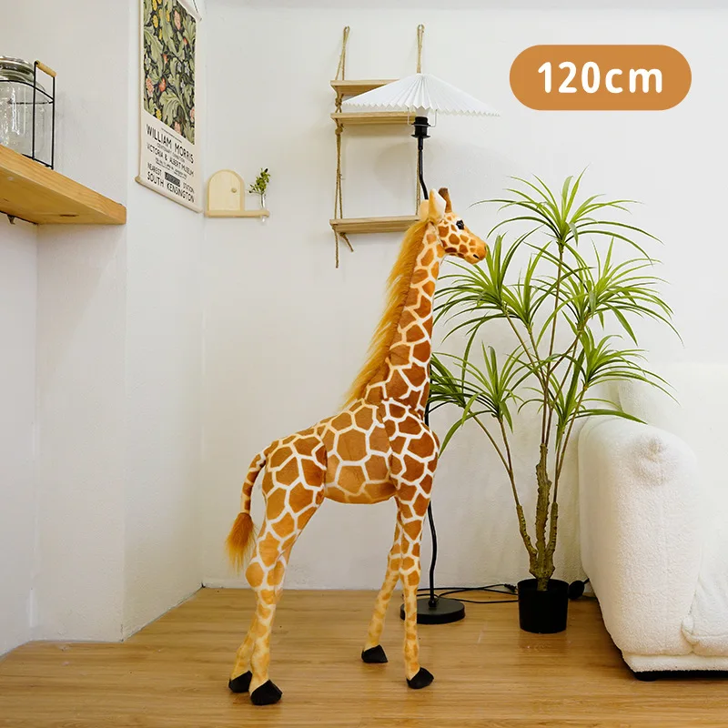 Imagem -05 - Bonecas Girafas da Vida Real para Crianças Girafa Gigante Animais Macios Decoração do Quarto Presente de Aniversário de Bebê Alta Qualidade 120140cm