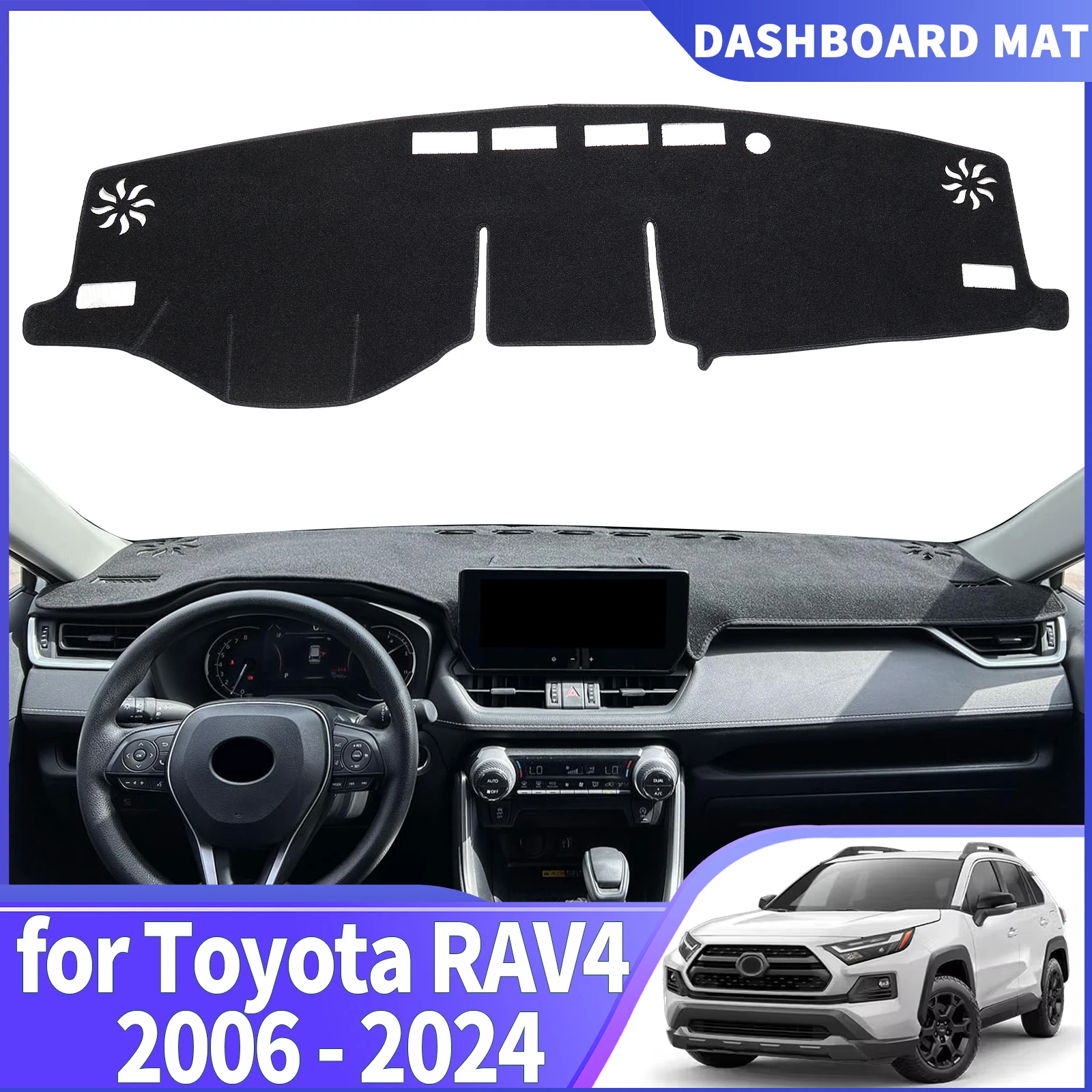 

fit for Toyota RAV4 2006 2007 2008 2009 2010-2024 Car DashMat Sunshade Dashmat Dashboard Cover Pad Protective Carpet Accessories