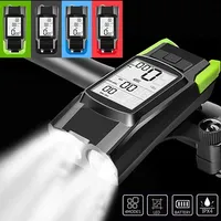 BUCKLOS Bike Front Light Bicycle Speedometer Headlight USB Rechargeable 4 Mode Lamp Bike Horn Flashlight Waterproof Cycling Led
