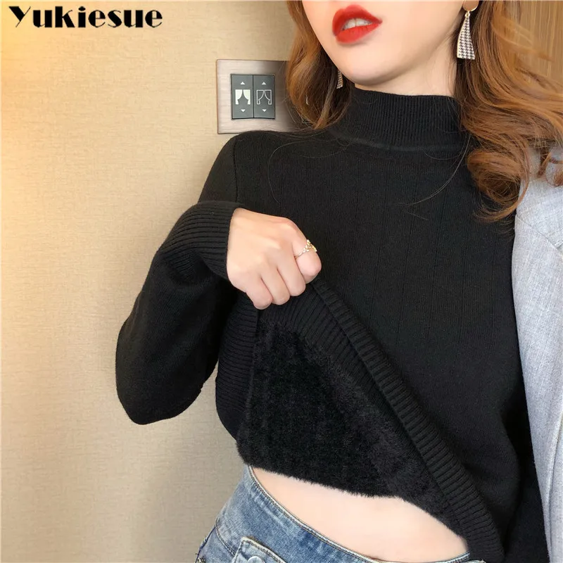 Women's Long Sleeve Mock Neck Sweaters Fall Winter 2023 Casual Pullover Tops Cable Knit Sweater Lightweight Cute