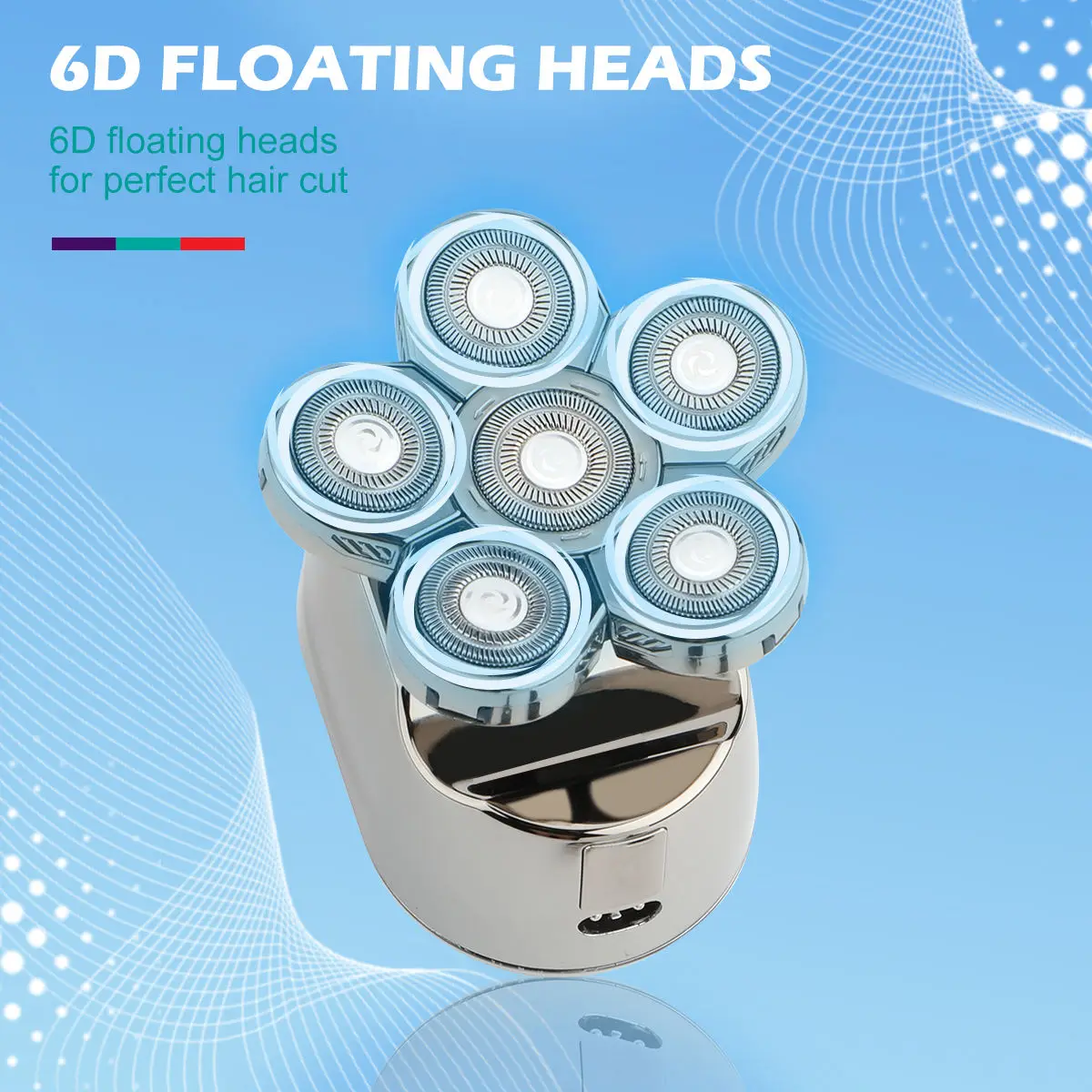 VGR 395 USB شفرات حلاقة احترافية دوارة مقاومة للماء وقابلة لإعادة الشحن ماكينة حلاقة كهربائية للرجال