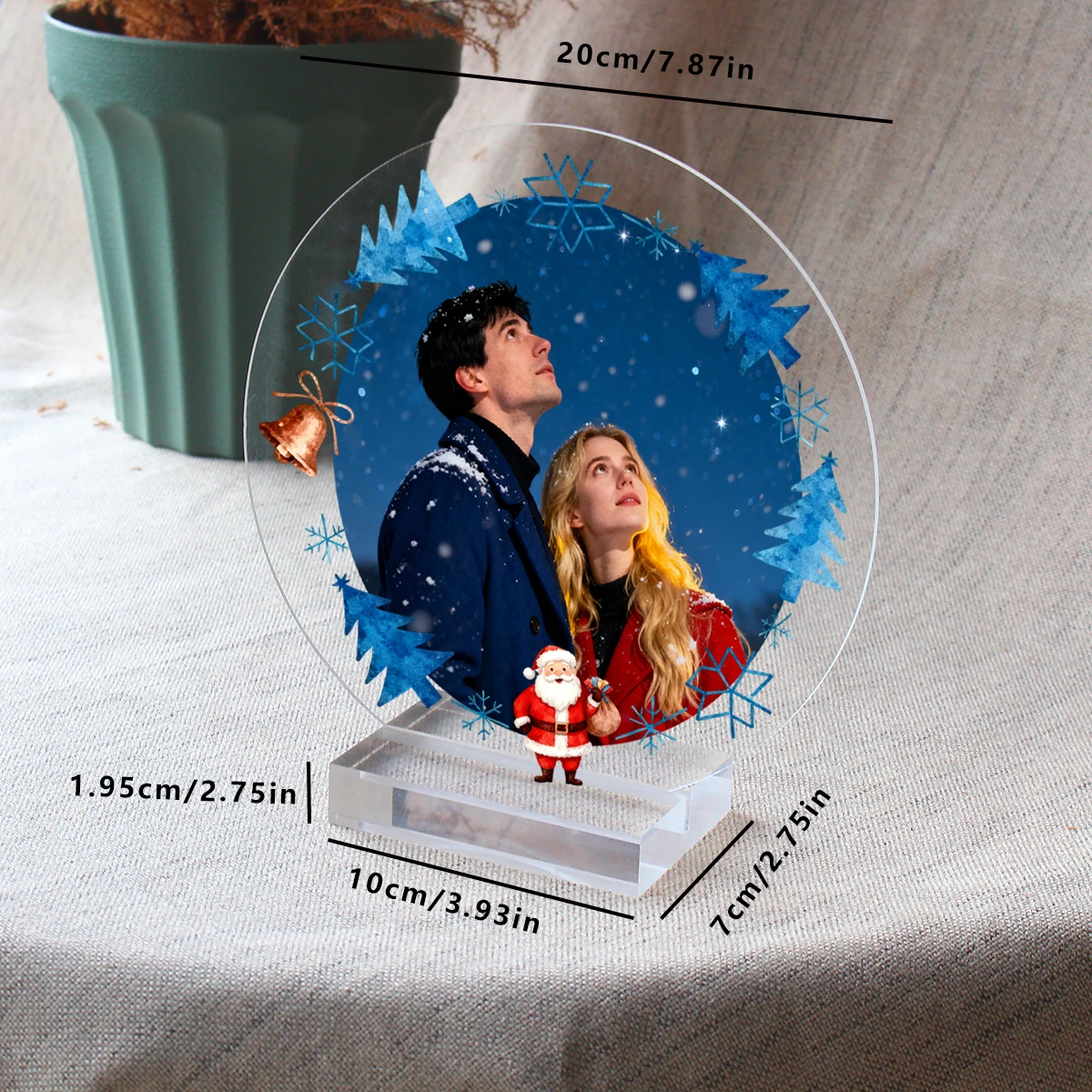1pc Customized Winter Christmas Themed Acrylic Desktop Ornaments Home Decorations Family and Couple Commemorative Gifts