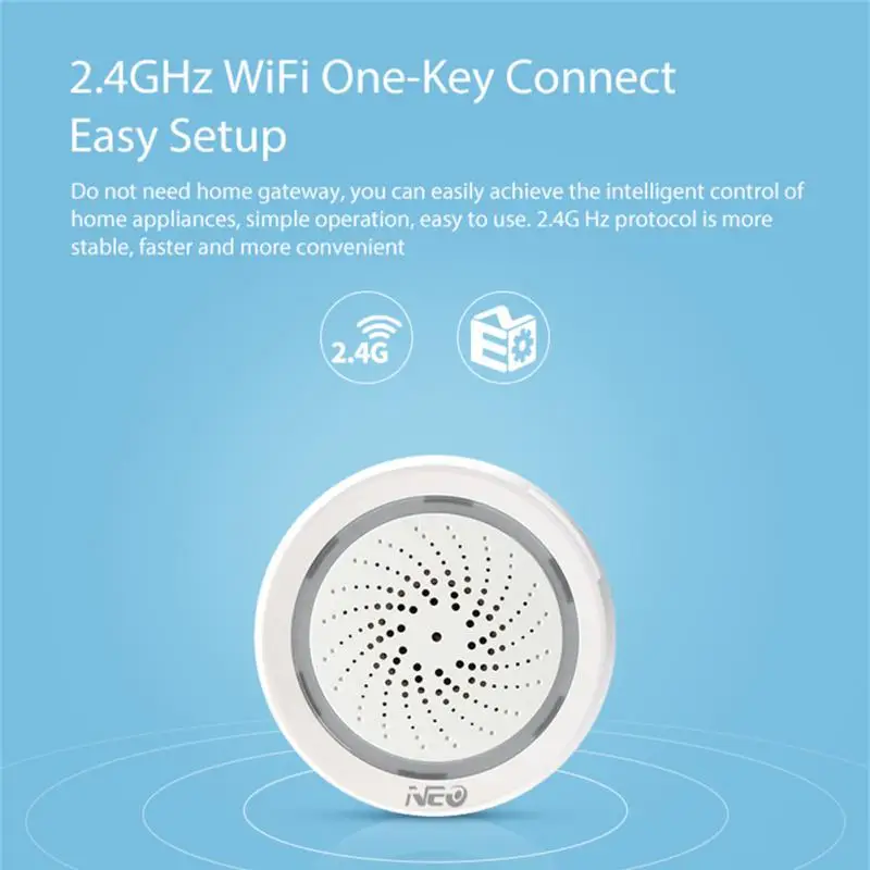 Tuya Smart Life WiFi Siren Alarm 100dB Loud Speaker 18 Ringtones with Strobe Light Alert for Home Security System