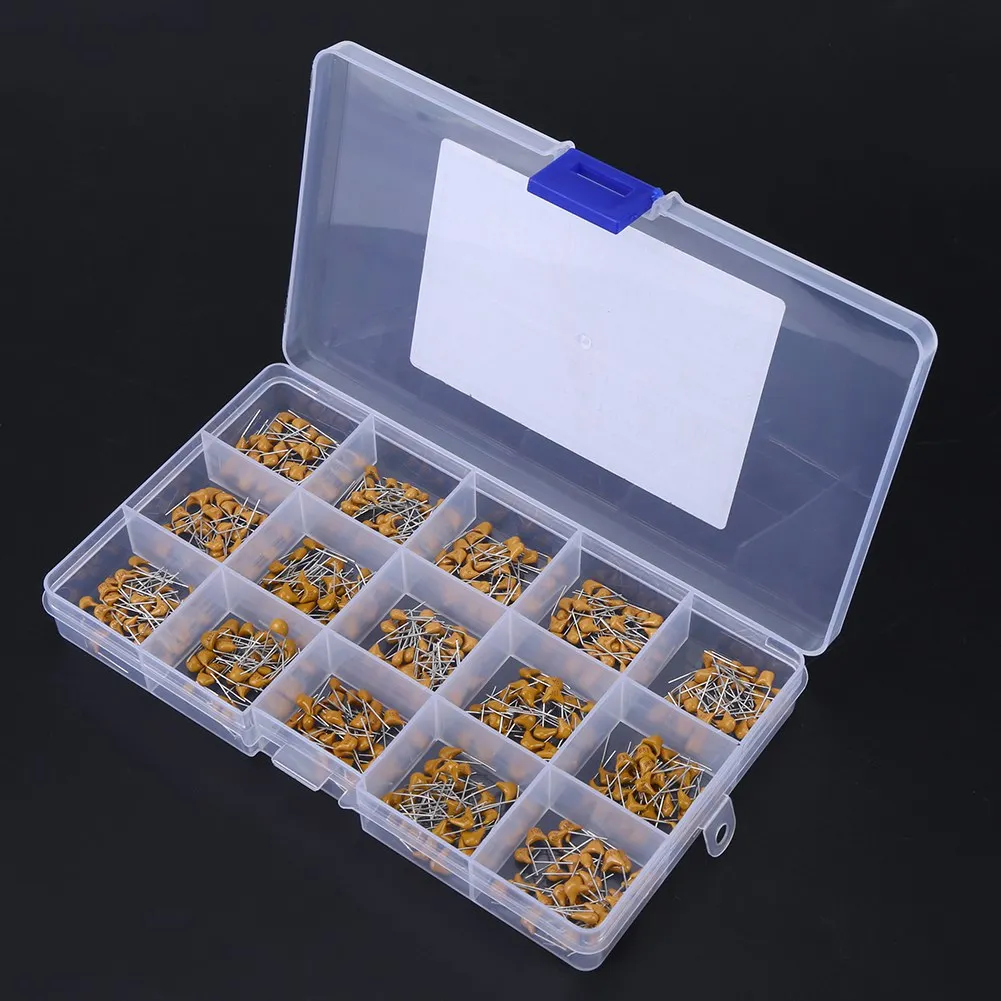 15 Value 10pF－100nF Multi layer Ceramic Capacitor Assortment Kit With Box Ceramic Capacitor 15 Value Ceramic Capacitor