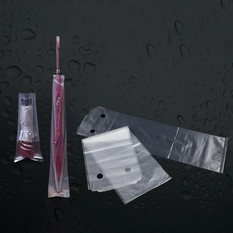 100pcs Disposable Umbrella Bag Transparent Waterproof Plastic Umbrella Cover For Hotel Lobby Doorway Umbrella Bag