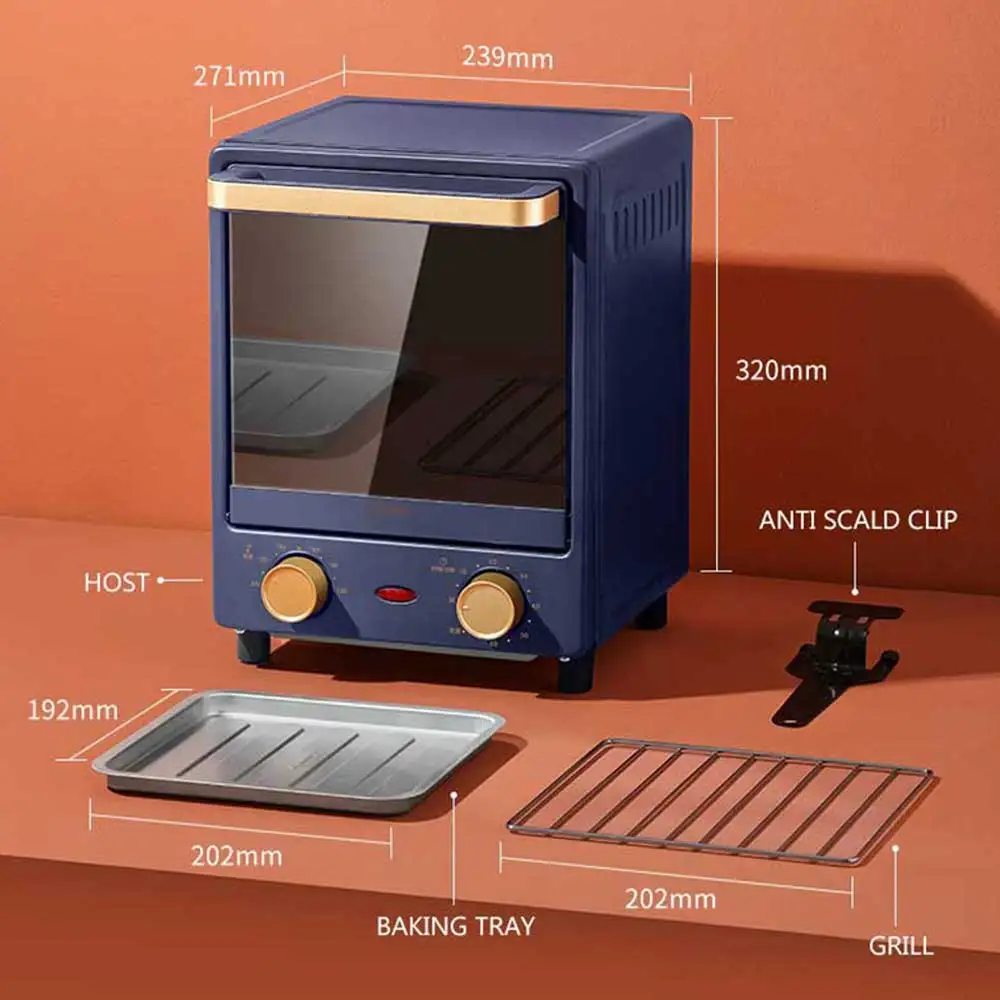 Horno Eléctrico de Tres Niveles de 15L, 2026, Multifuncional, Mini Horno, Equipo de Cocina para el Hogar, Horno Eléctrico para Hornear