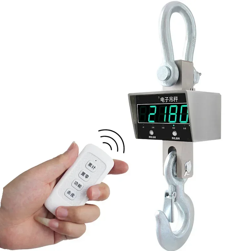 Small Electronic Crane Scale 15 Tons Wireless Hand-held Printing Crane Pound 5T Crane Weighing 10T Driving Weighing Hook Hook Sc