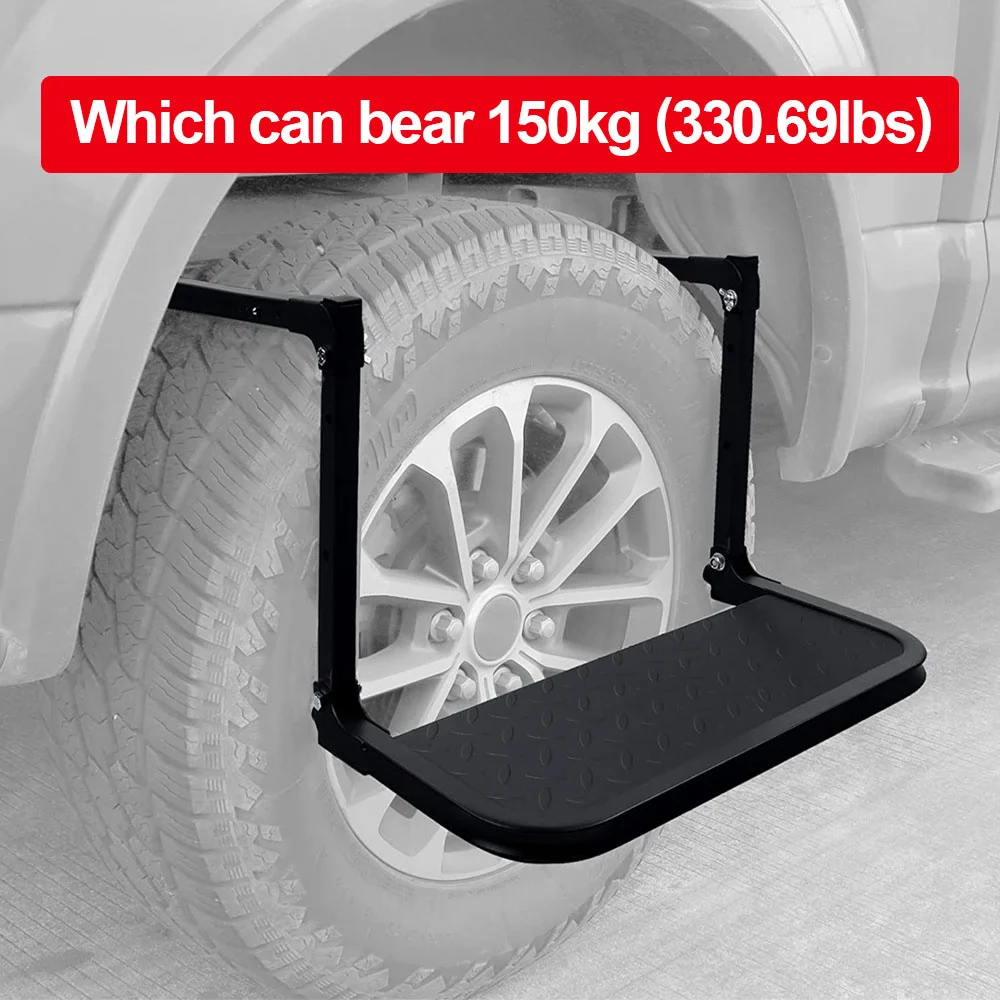 Adjustable Folding Tire Step Heavy Duty  For Truck SUV Wheel Portable Non-Slip Rated Up To 300Ibs