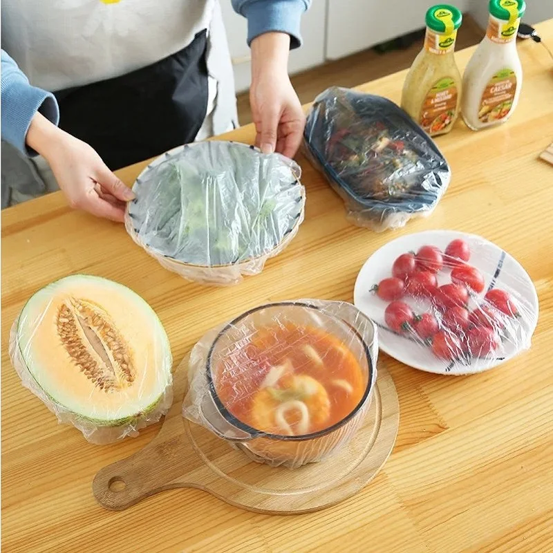Einweg-Lebensmittel abdeckung Staub Lebensmittel qualität frische Deckel elastische Plastikfolie Dusch haube Obst Lebensmittel abdeckung Küche frisch halten Tasche – Detail 8