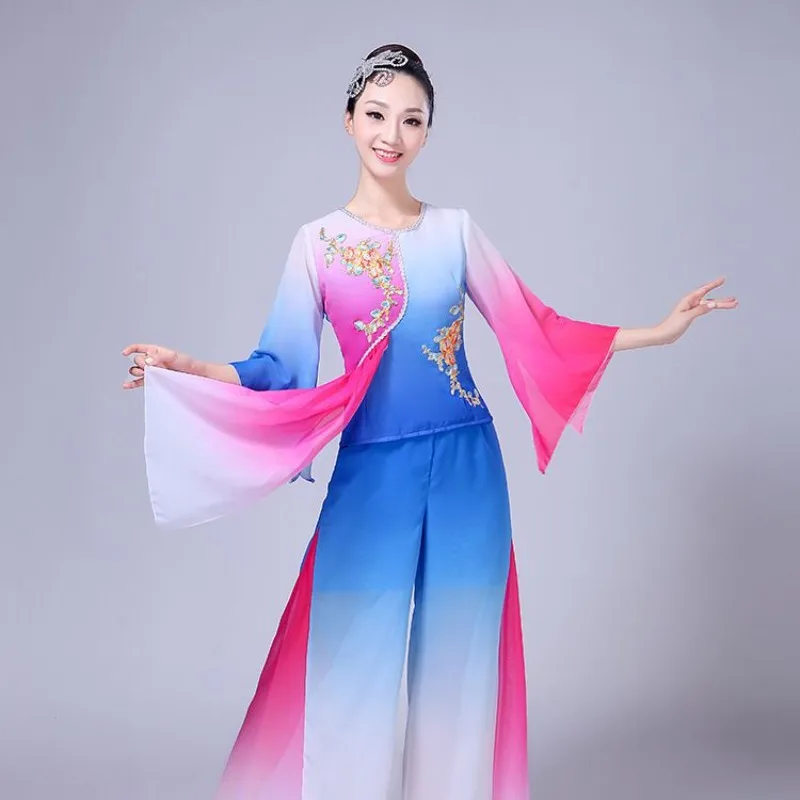 New Classical Dance Costumes Fan Folk Dance Costumes Adult
