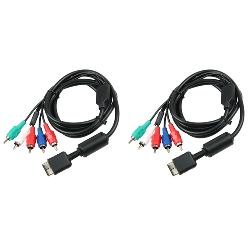 2X Ypbpr For PS2/PS3/PS3 Slim HDTV-Ready TV HD Component AV Cable 5-Wire 6FT Black