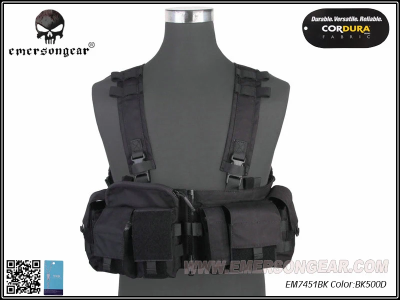 Emersongear UW Gen V-split front chest rig military combat vest black em7451bk