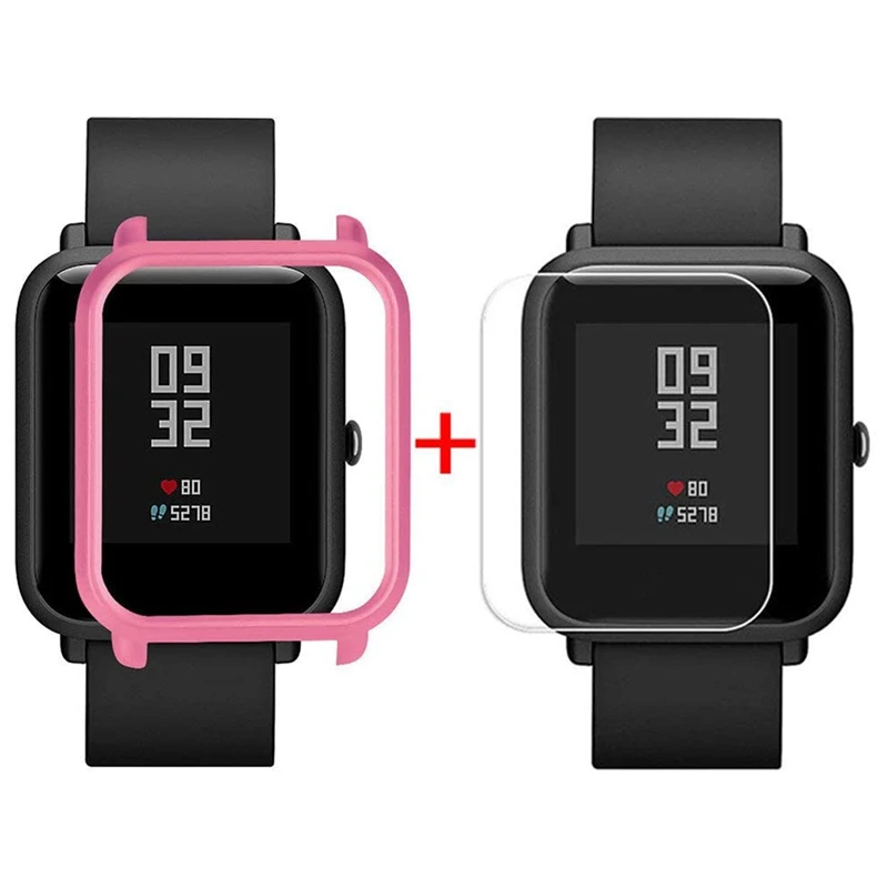 Watch Protective Case Compatible For Xiaomi Huami Amazfit Bip Youth, PC Material Case+Screen Protector