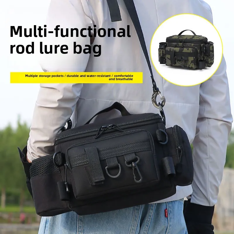Outdoor multi-functional Luya bag fishing activities waterproof fanny pack fishing rod fishing gear special storage