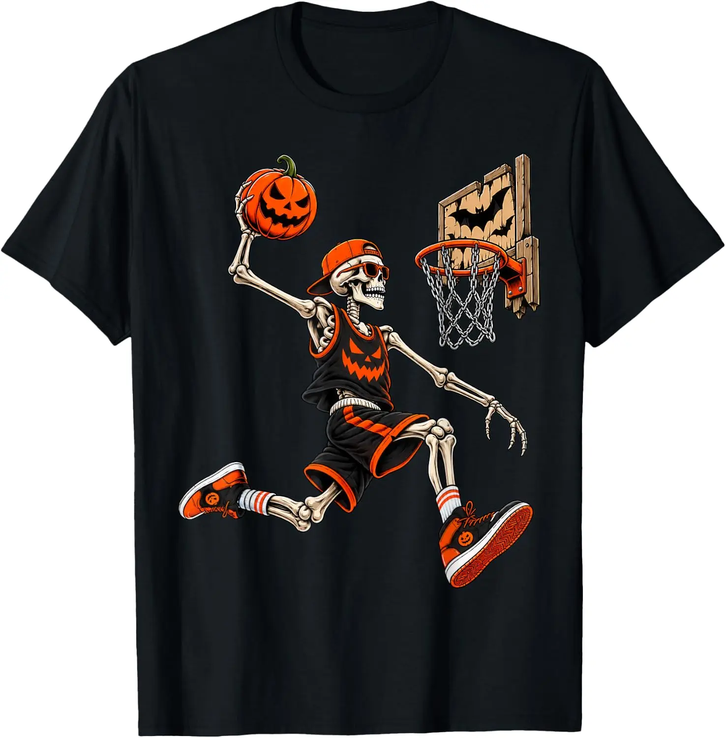 Funny Skeleton Basketball Player Shirts Men Boys T-Shirt Stylish, Breathable, 100% Cotton Short-Sleeve Tee With Fun, Humorous