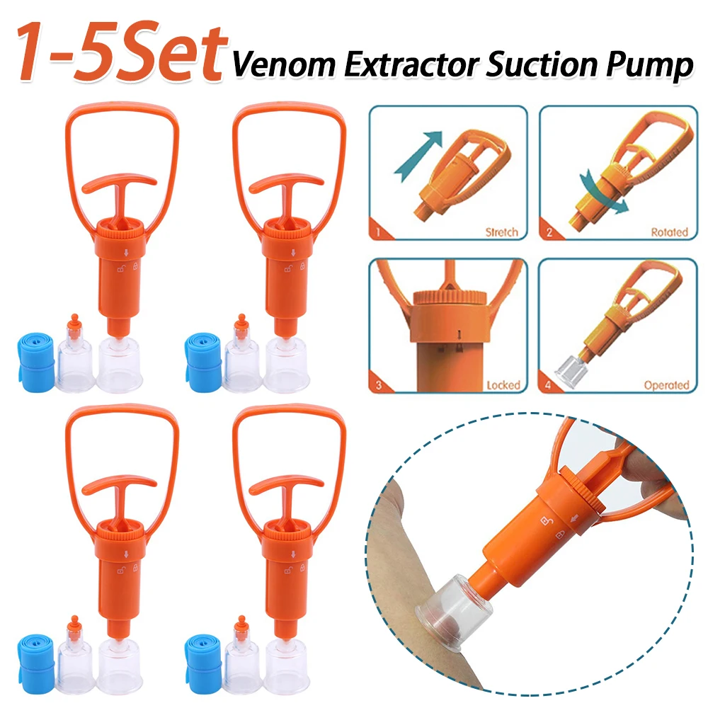 

1-5 компл. открытый кемпинг Survivor Venom Extractor Kit безопасная аптечка безопасность Venom Bee защита от укусов комаров вакуумный аспиратор