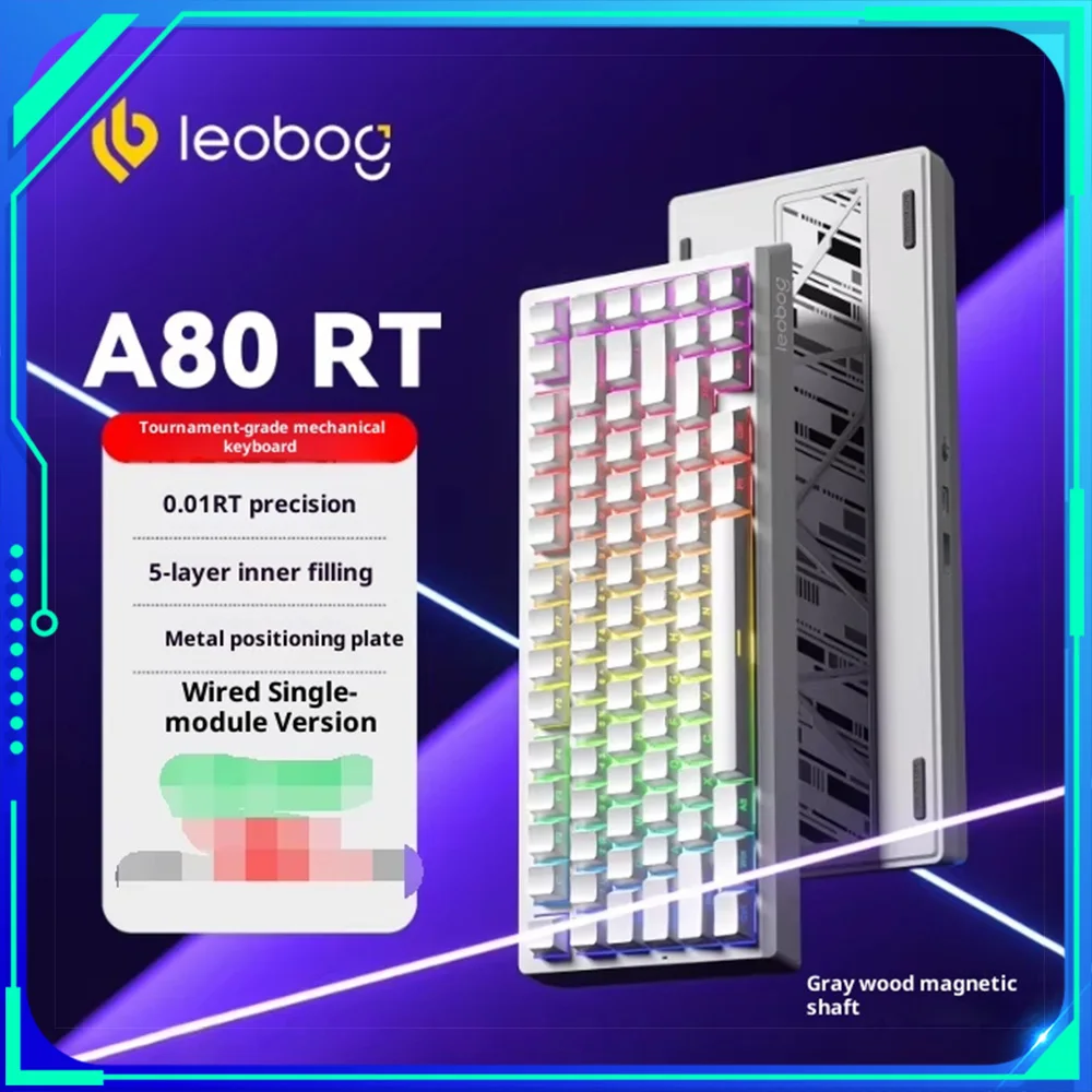 

LEOBOG A80RT Магнитный переключатель Проводная клавиатура A80RT ULTRA 3-режимная настройка клавиатуры Горячая замена 0,01RT Игровая клавиатура для киберспорта