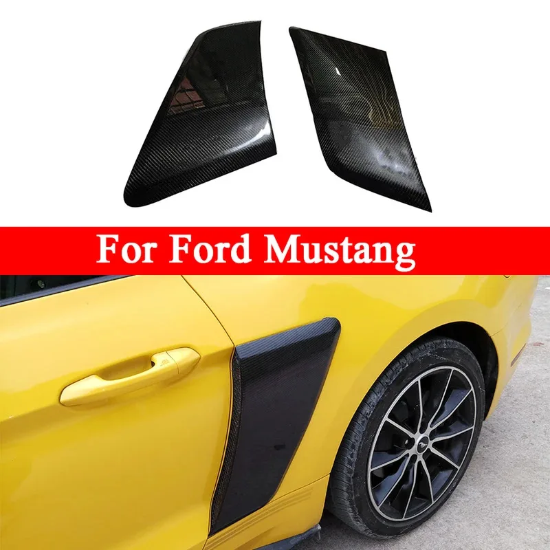 

For Ford Mustang 2015-2020 Carbon Fiber Racing Rear Bumper Side Fender Panels Vent Air Intake Covers Car Side Vent Air Flow