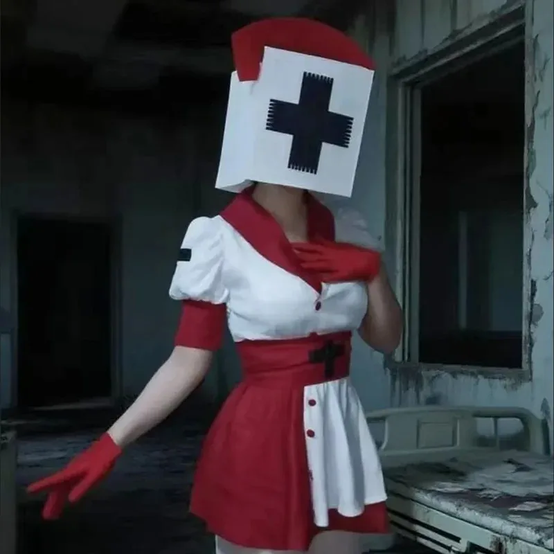 لعبة الظلام ريبر ممرضة الخداع الكبار النساء تأثيري فستان مُصمم حسب الطلب مثير قبعة قفازات الجوارب الرعب هالوين كرنفال البدلة وتتسابق