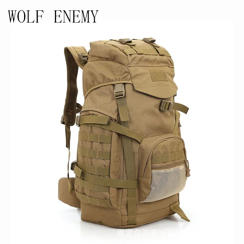 Molle 60L Camping Rucksack Tactical Hunting Backpack Large Waterproof Backpacks Camouflage Hiking Outdoor Shoulder Bag