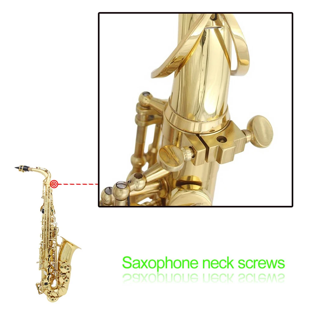 3 Stück goldene Saxophon-Halsschrauben aus Metall, langlebiges Saxophon-Ersatzteil, einfach einzustellen, praktische Saxophon-Halsschraube