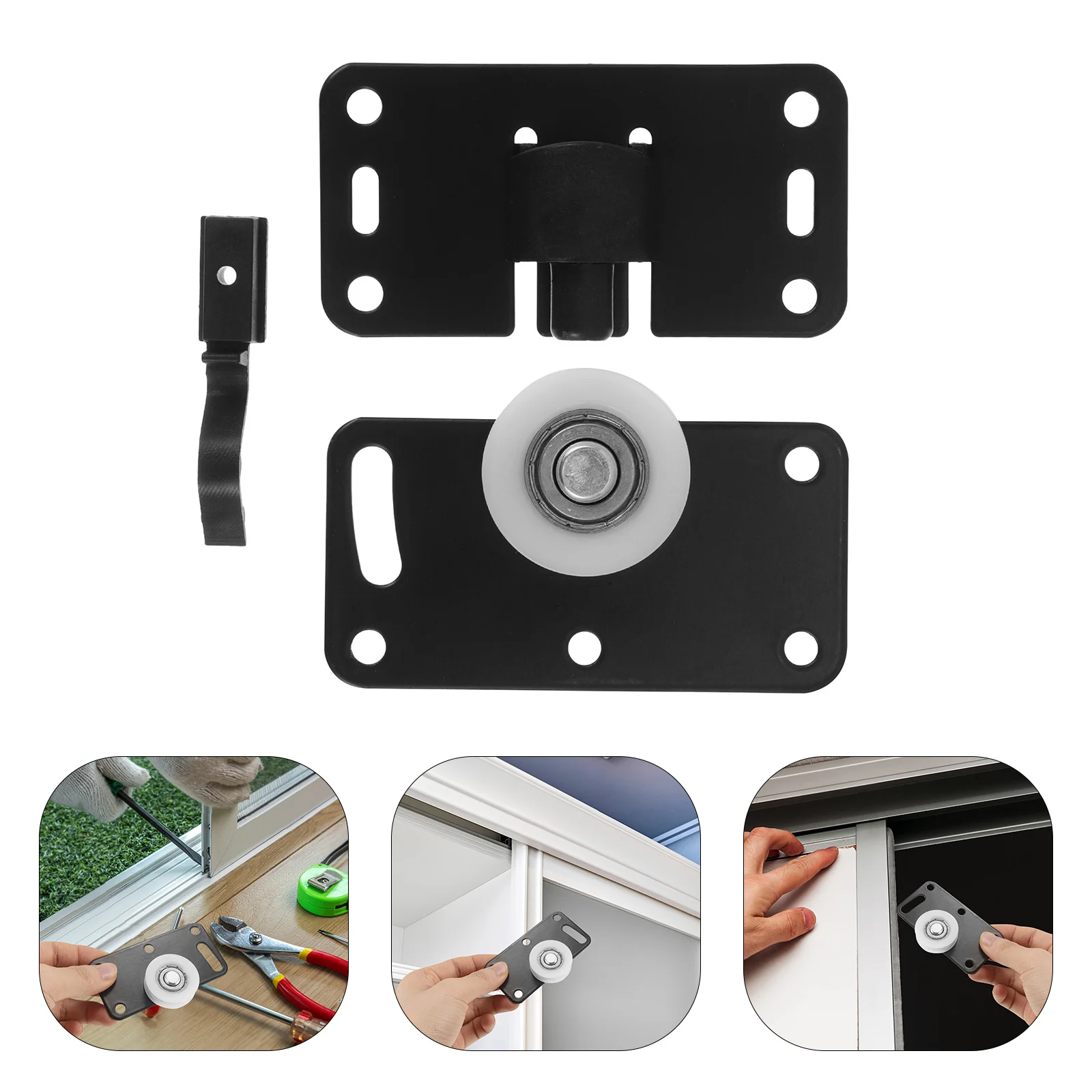 

1 Set Of Sliding Door Rollers Heavy Duty Cabinet Wardrobe Drawer Pulley Ball Bearing Smooth Quiet Operation For Furniture Repair