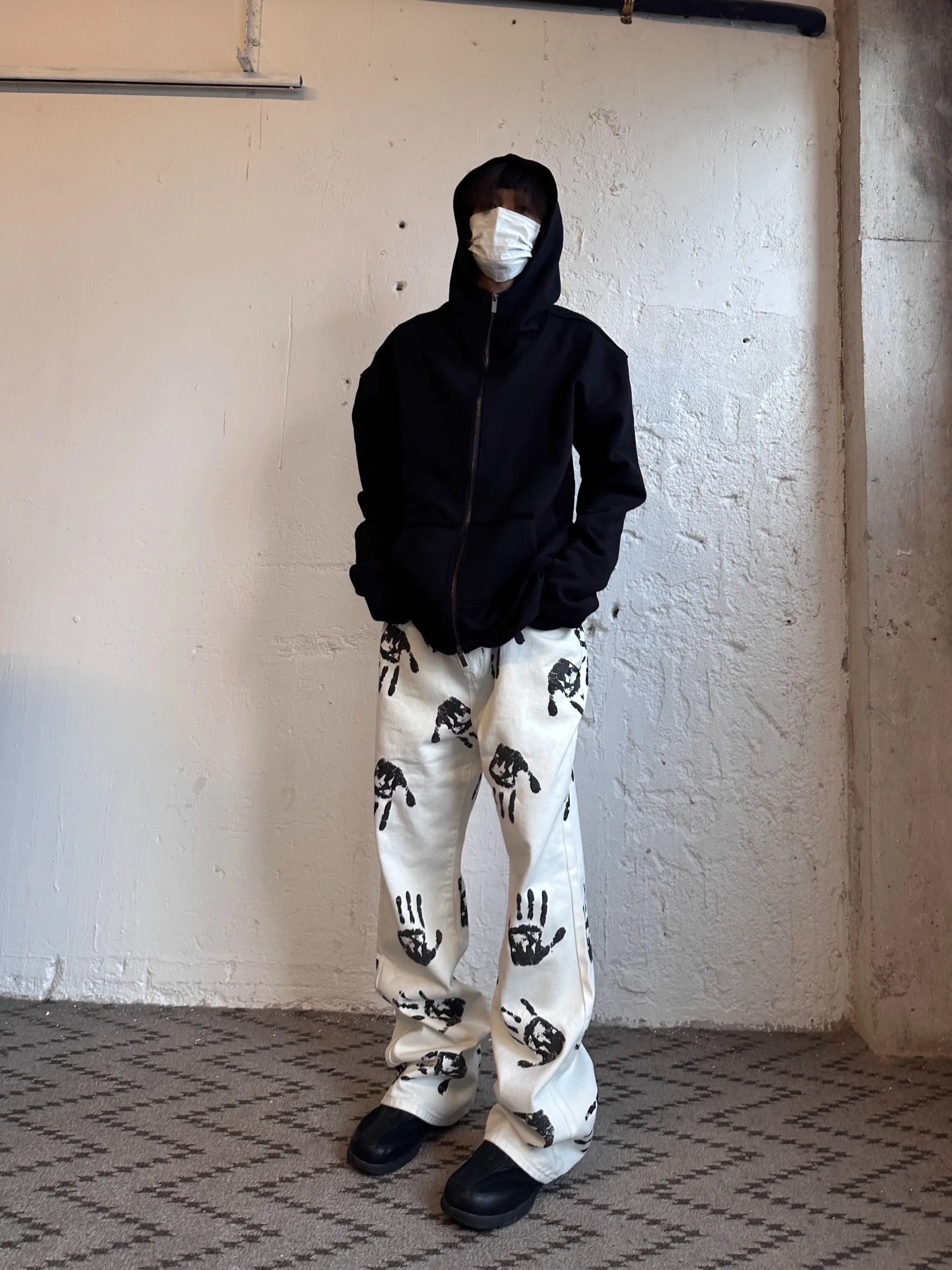 

Американские джинсы High Street Original с принтом пальм, белые, со средней посадкой, длинные, свободного прямого кроя, на все сезоны, молодежные