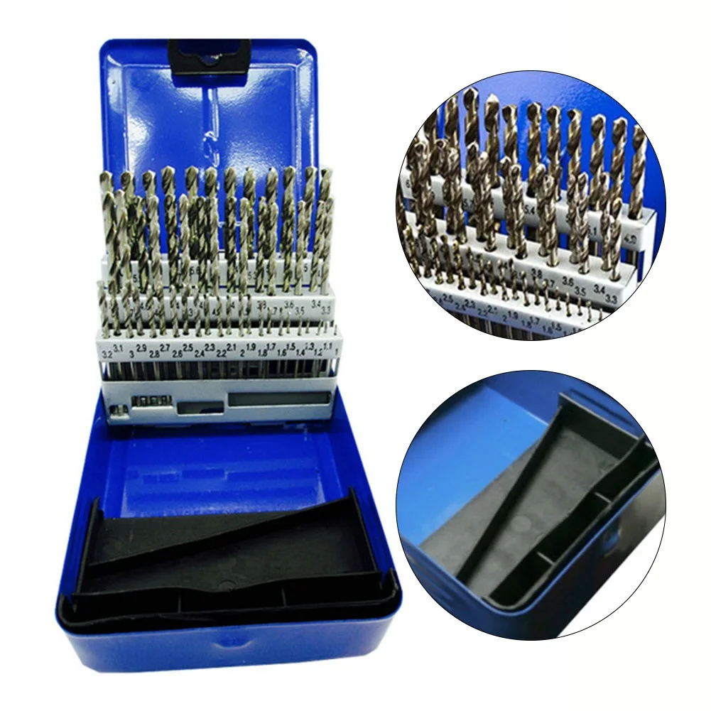 51pcs Cobalt Metric Drill Bits Set 1-6mm Straight Shank Drill Bits With Case For Stainless Steel Wood Metal Drilling Hole Opener