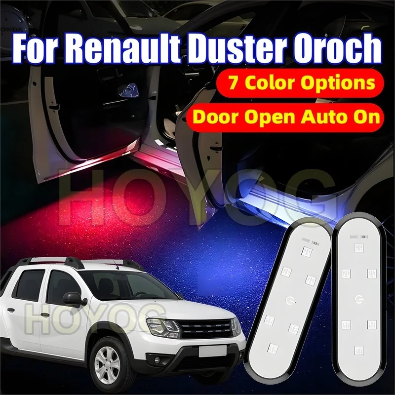 Fit for Renault Oroch/Duster Oroch 2015-2026 Wireless LED Car Door Courtesy Light with a Magnetic Sensor and Type-C Charging