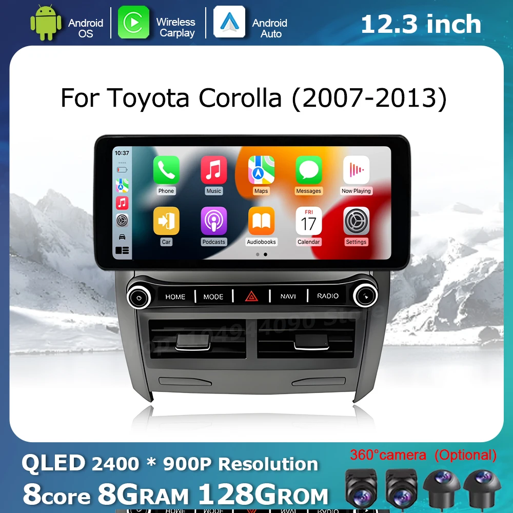 

Car Accessories Display Screen for Toyota Corolla 2007-2013 Multimedia Radio Player GPS Navi WiFi Wireless Carplay Android Auto