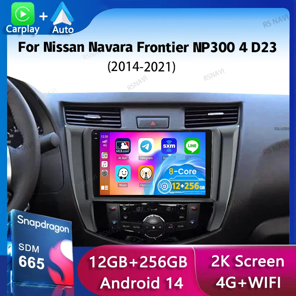 

Автомобильный радиоприемник Carplay Android 14 для NISSAN NAVARA NP300 FRONTIER 2017-2021, мультимедийный видеоплеер, GPS, стерео головное устройство, 2din 2 DIN