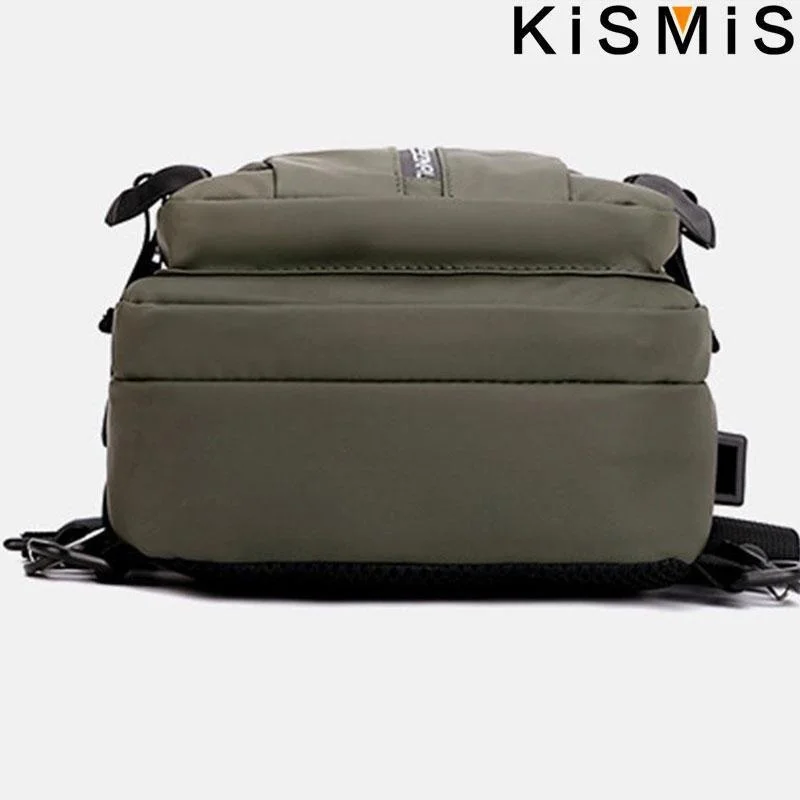 KISMIS Herren Multifunktions-Umhängetasche, Schultertuch, Brusttaschen, Umhängetasche, lässig, für Herren, USB-Ladehandtasche – Detail 12