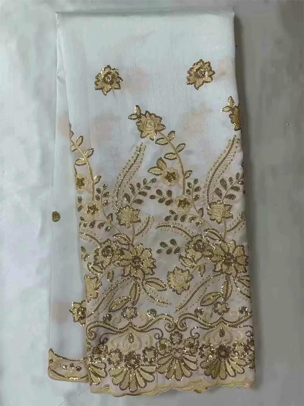 African Lace Fabric for Ladies, George Wrapper Dress Material, High Quality, 2024