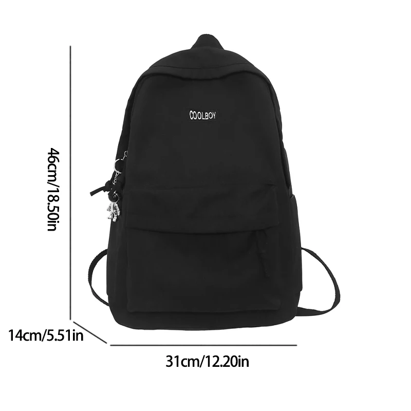 Fashion Leisure Unisex Backpack Nylon Solid Color Laptop Bag School Bag Lightweight Teenager Bookbag For Outings School